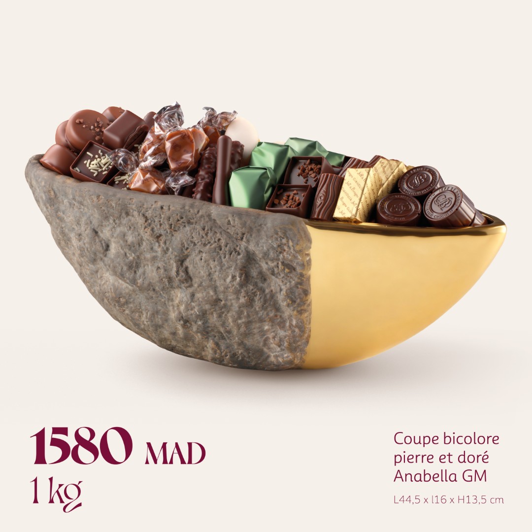 Coupe bicolore pierre et doré Anabella